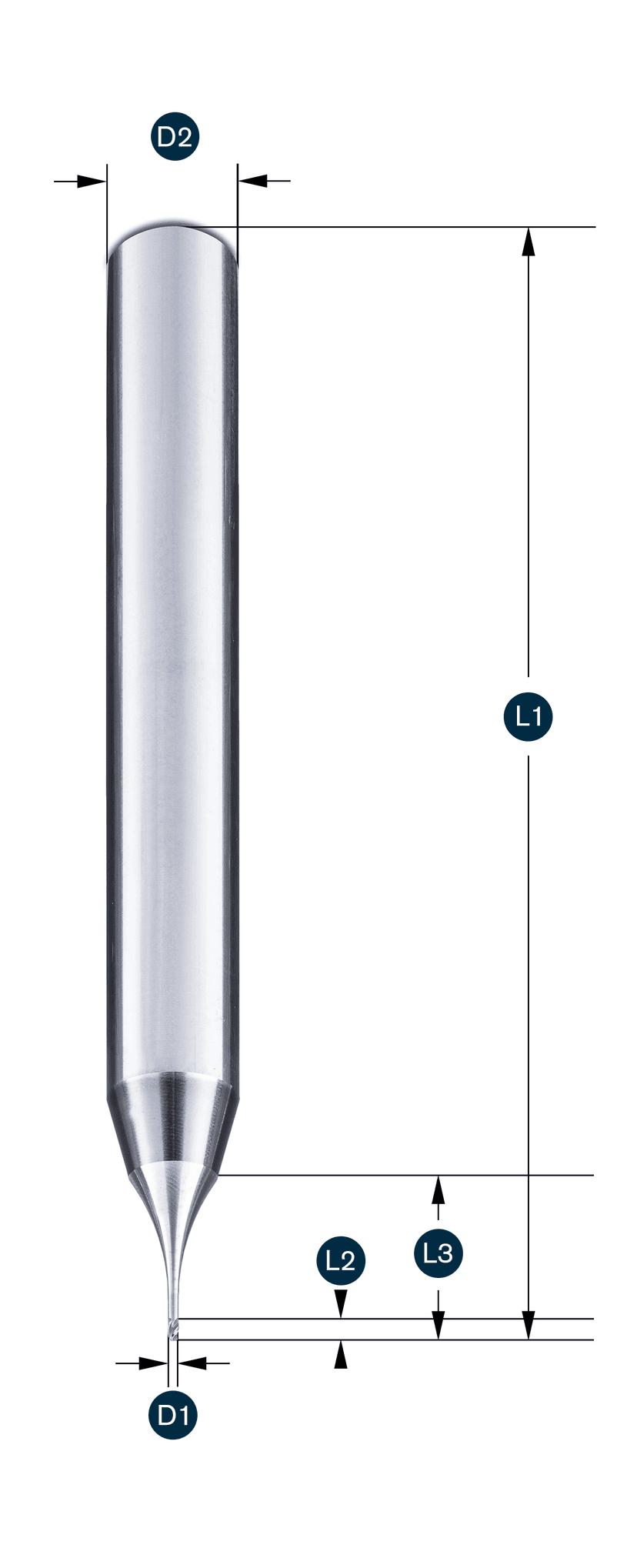 Mini-Kugelfräser Z3 zur Hartbearbeitung bis 72 HRC