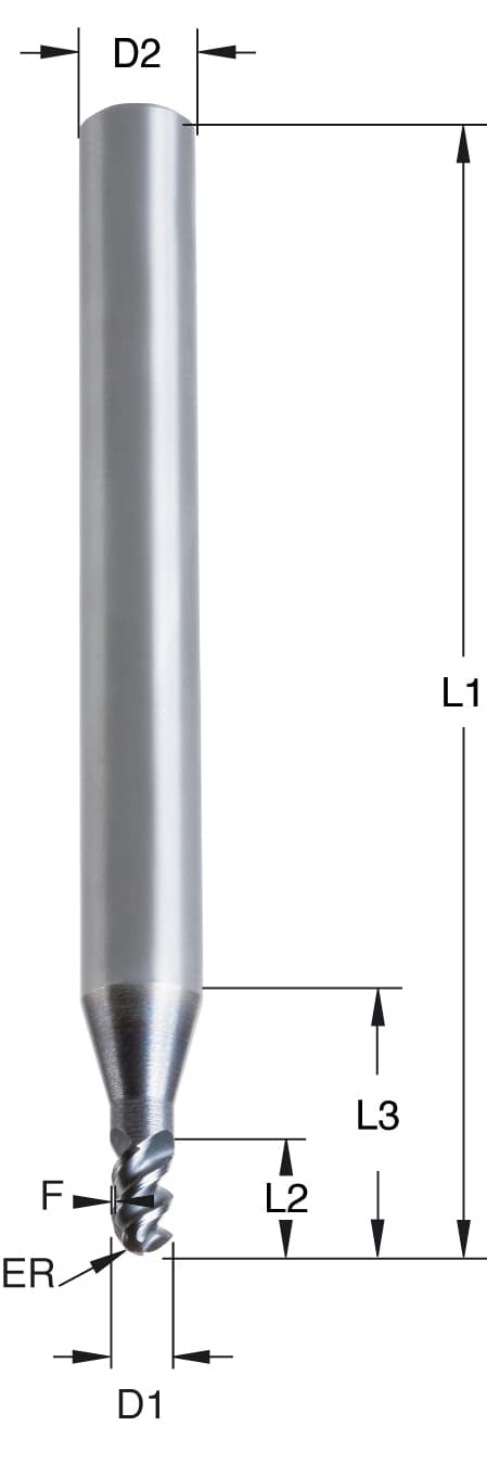 3D-Schlichtfräser Z3 UT ZR zur Hartbearbeitung bis 72 HRC